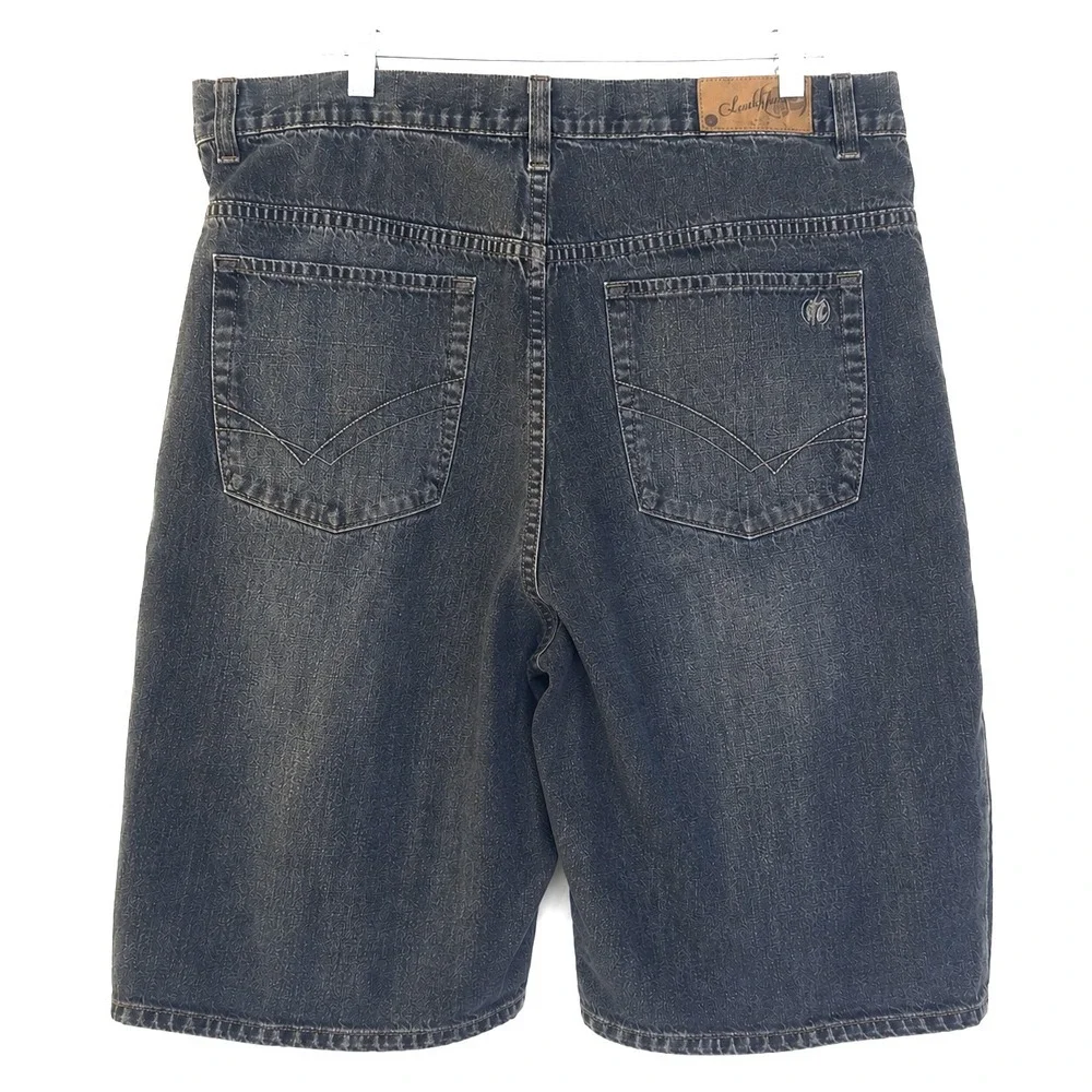 Vintage Clench Jeans Shorts Size 40x13 Y2K Faded Blue Skater Grunge Streetwear